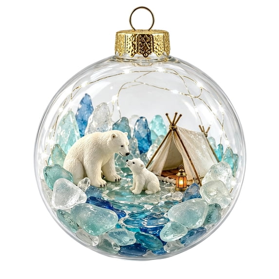 Light-Up Christmas Scene Ball Ornament, Mini LED Holiday Bauble, Hanging Tree Decor for Home Xmas Party, Ideal Christmas Gift for Family & Friends
