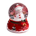 thumbnail image 1 of Light-Up Christmas Snowman Crystal Ball, Resin Desktop Ornament with Christmas Tree Design, Decorative Gift for Holiday Decor, 1 of 5