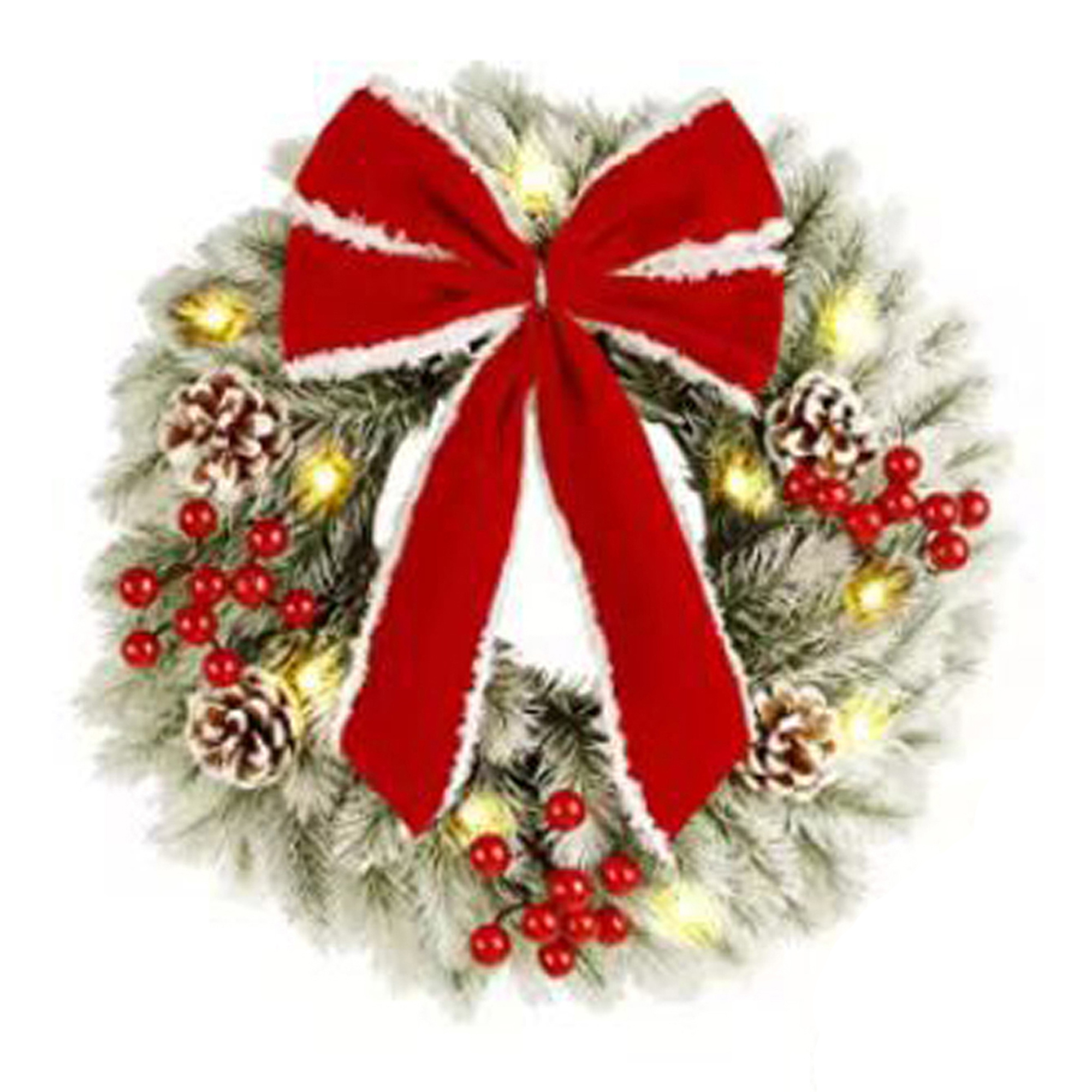 Light Up Christmas Wreath Prelit Artificial Wreath Adorned with