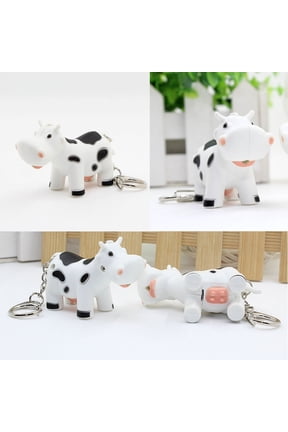 Light Up Cow Keychain with Sound LED Flashlight for Kids Backpacks Handbags Car Keys