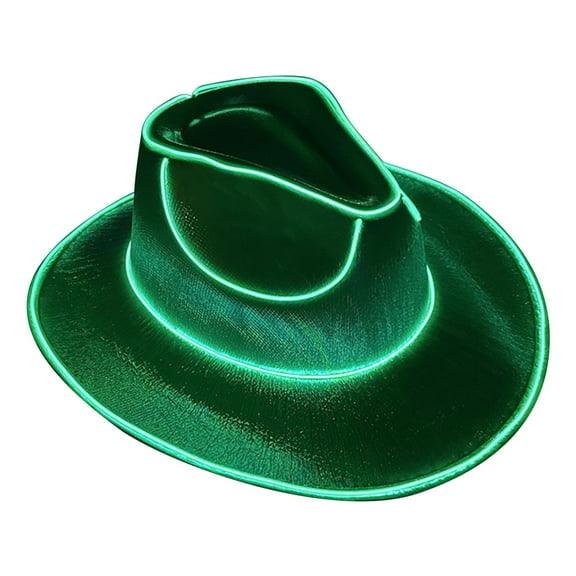 Light Up Cowboy Hat, LED Flashing Party Hat with 4 Modes, Battery Operated Festival Hat for Halloween, Cosplay, Events, Unisex Adult Size