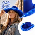 thumbnail image 1 of Light Up Cowboy Hat, Western Party Hat with Frayed Trim Wide Brim, Adult Costume Accessory, 1 of 6