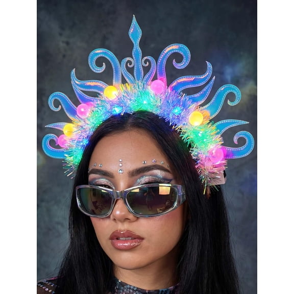 Light Up Crown Headband, Glowing Festival Party LED Accessory for Women