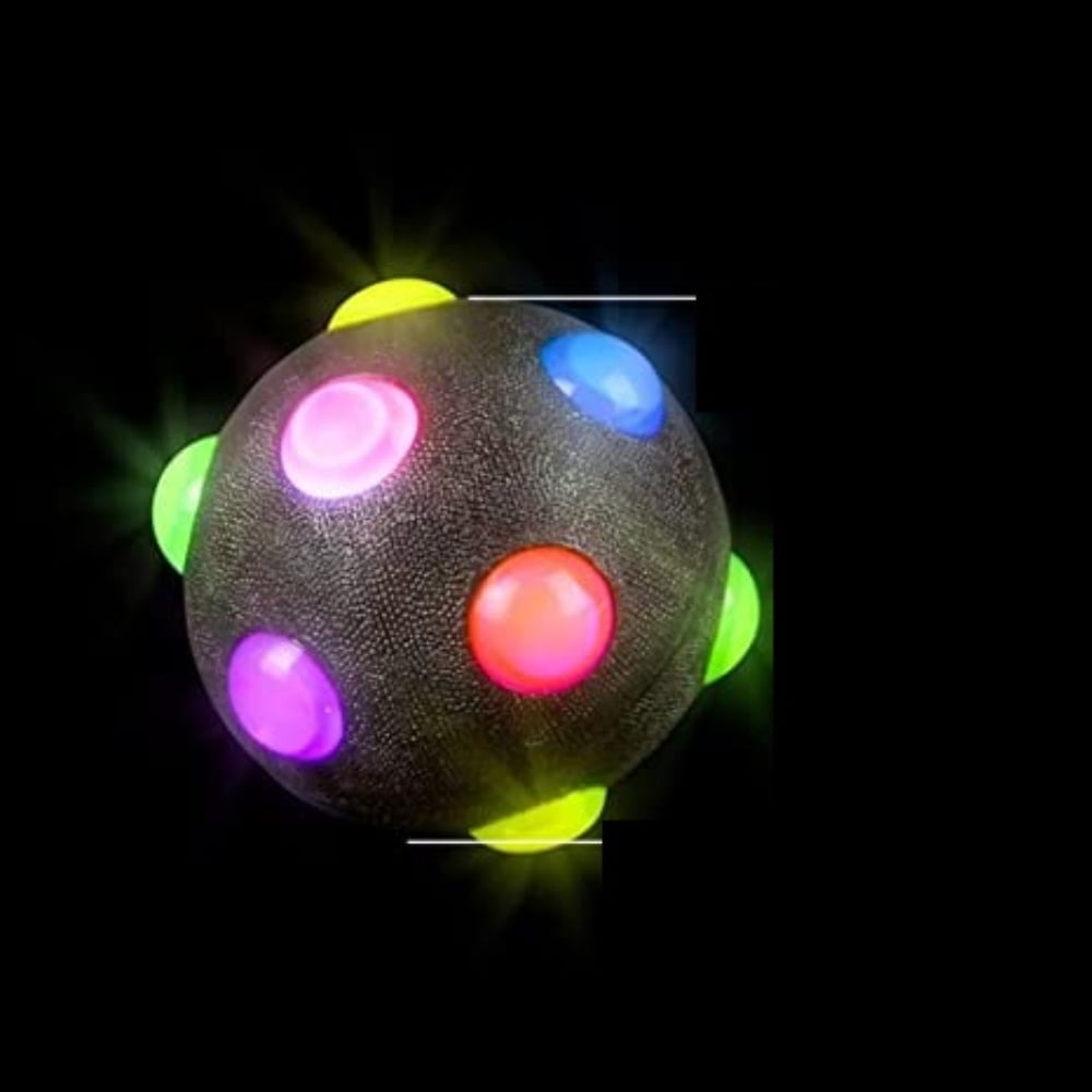 Light Up Disco Balls, Set of 2, Rubber Balls for Kids with Flashing LEDs, Light Up on Impact