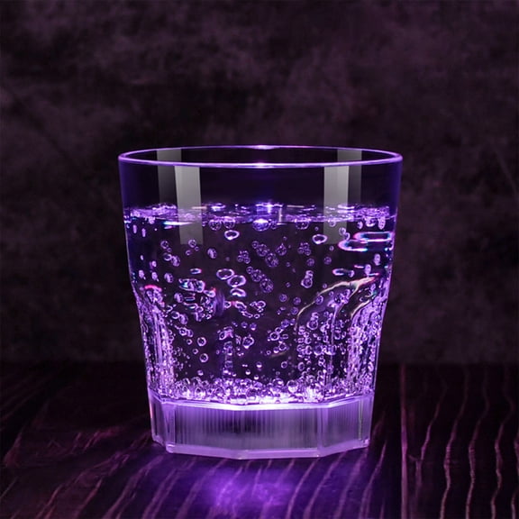 Light Up Drinking Glass, LED Tumbler Cup, 12 oz Acrylic Glow Drinkware with 8 Modes, Reusable Battery Powered Party Bar Accessory