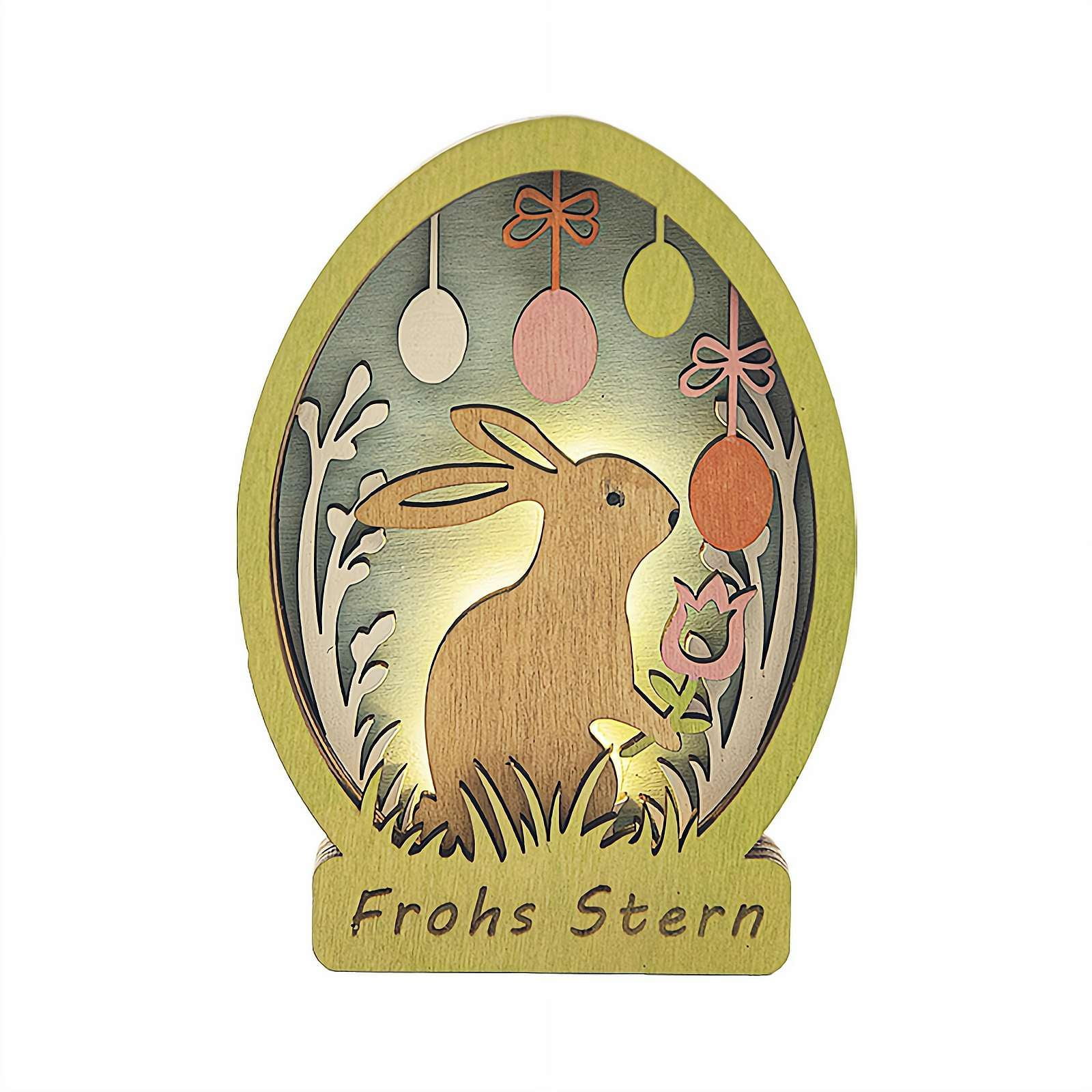 Light Up Easter Bunny Egg Decorations, Happy Easter Rabbit Egg ...