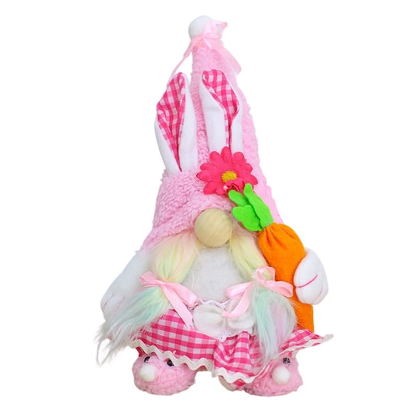 Light-Up Easter Bunny Hugging Egg Plush Doll Pink Male Bunny with Illuminated Egg Soft Stuffed Animal Glowing Decoration for Spring Holiday Festive Display B