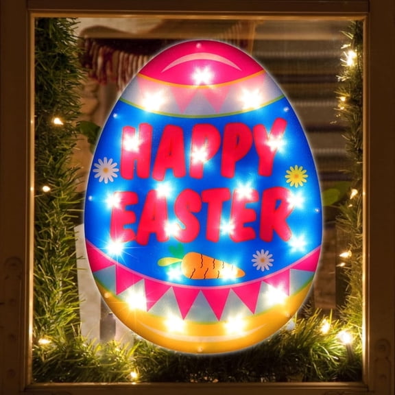 Light Up Easter Eggs Waterproof Indoor Outdoor String Lights for Easter Window Decoration, Party, Garden