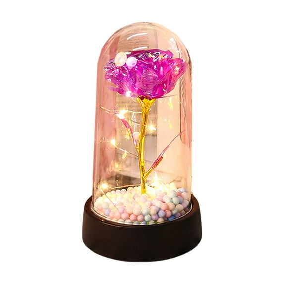 Light-Up Eternal Rose in Glass Dome, Preserved Rose Gift for Women, Birthday and Valentine's Day Gift for Mom, Wife, and Girlfriend