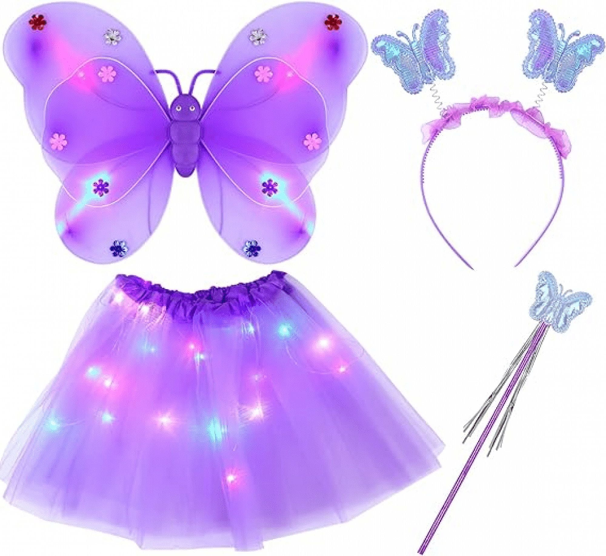 Light Up Fairy Wings Butterfly Fairy Wing Wing Costume Set with Wings