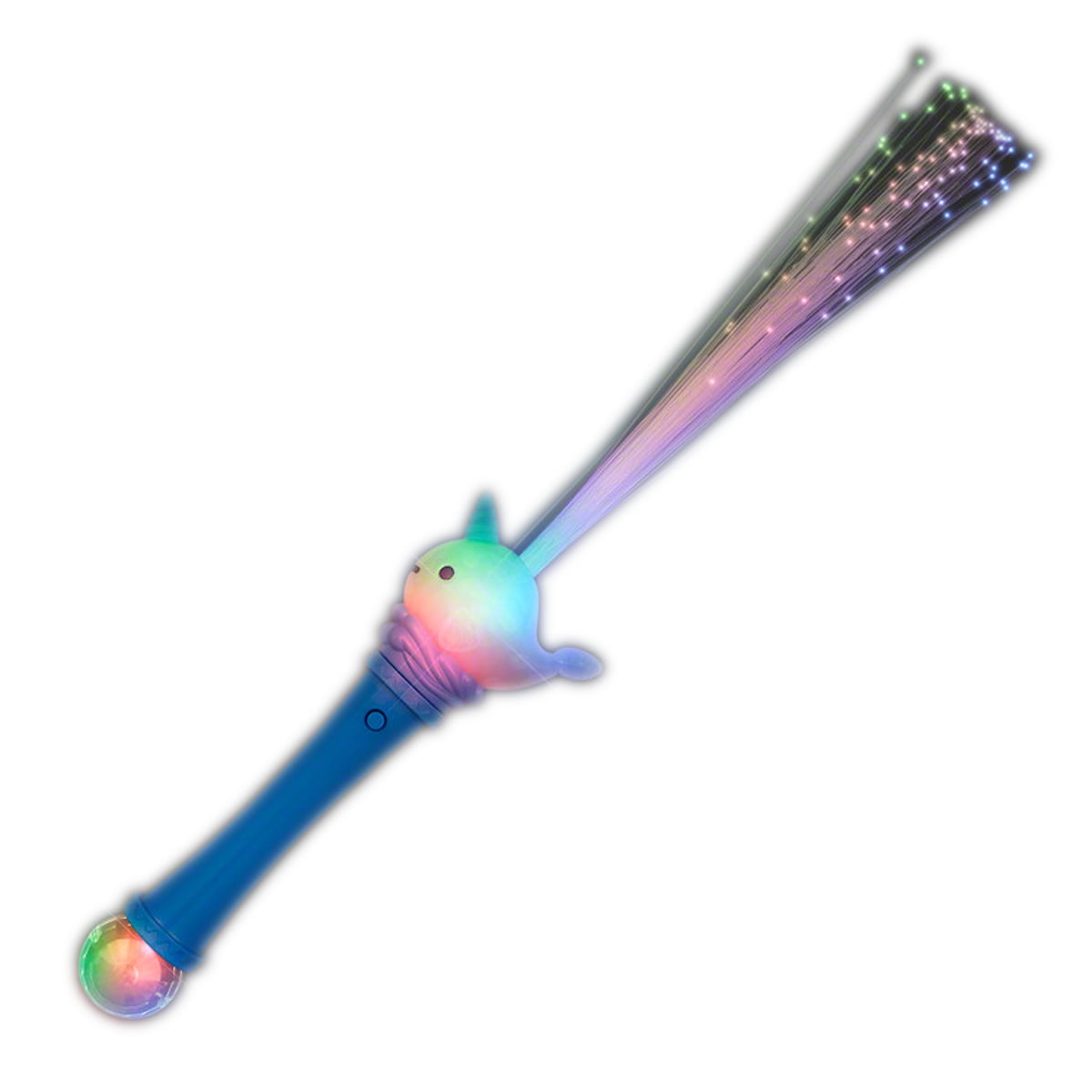 Light Up Fiber Optic Narwhal Flashing Prism Wand