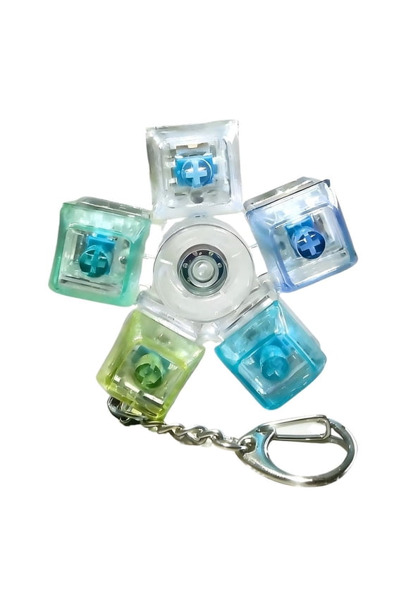 Light Up Fidget Gyroscope Keychain 5 Button Axis Tester with Flashing LEDs, Stress Relief Magic Toy, Illuminated Pressure Relief Spinner, ABS