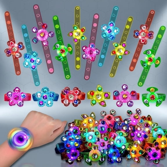 Light Up Fidget Spinner Bracelets Glow Party Favors Bulk