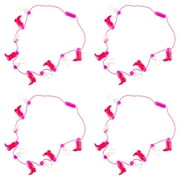 Light Up Flashing Diamond Boots Necklace, 4 Pack