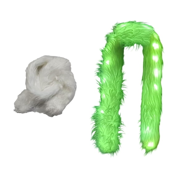 Light Up Fur Boa 5.6ft Plush Furry Scarf with LED Lights for Rave Dance Party Birthday Wedding Carnival
