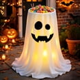 thumbnail image 1 of Light Up Ghost Candy Bowl, Remote Control LED Animated Treat Stand, Front Porch Spooky Candy Container, Bowl for Halloween Trunk Or Treat Front Porch, 1 of 6