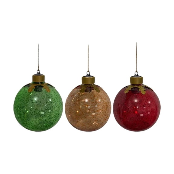 Light Up Glowing Sphere Hanging Ornament for Christmas Party Decor White 10cm Plastic