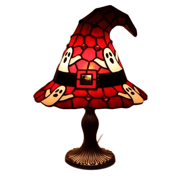 Light Up Halloween Decor Witch Hat Lamp, LED Halloween Night Light, Halloween Decorations Indoor, Witchy Decor for Shelf Mantel Table