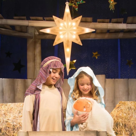 Light-Up Hanging Star of Bethlehem Plastic Christmas Decoration  18"