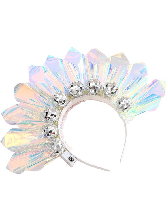 Light Up Headband LED Glowing Headbands Disco Ball Headband Light Up Tiara Flash Rave Hair Hoop Hair Accessories for Women