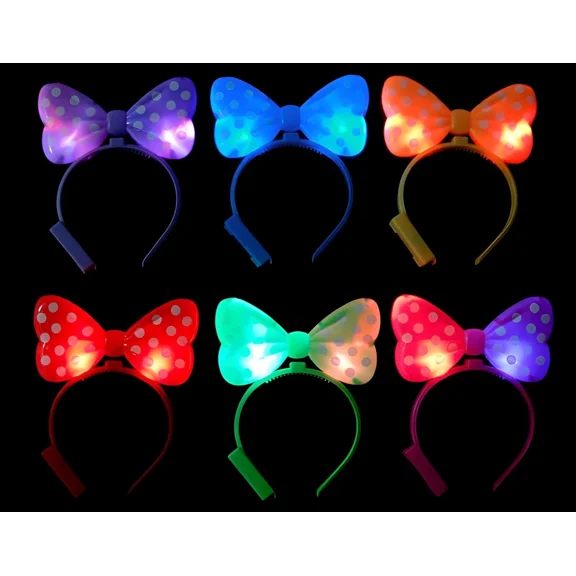 Light Up Headband Led Lighting Headband Ox Horn Bow Shape Party Headband ,8 Pack