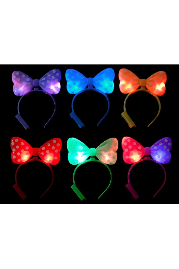 Light Up Headband Led Lighting Headband Ox Horn Bow Shape Party Headband ,8 Pack