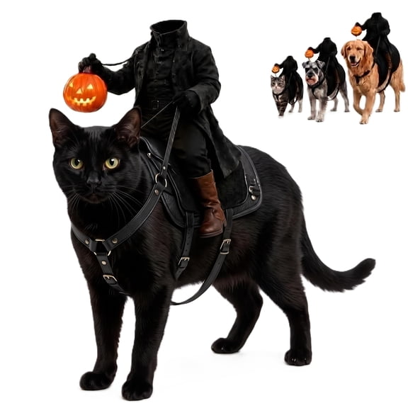 Light Up Headless Horseman Pet Costume for Dogs and Cats