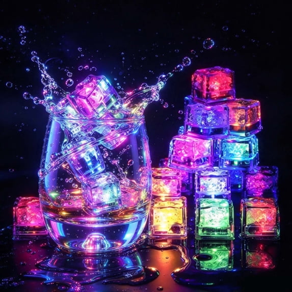 Light Up Ice Cubes, Light Up Ice Cubes For Drinks IP67 Waterproof ...