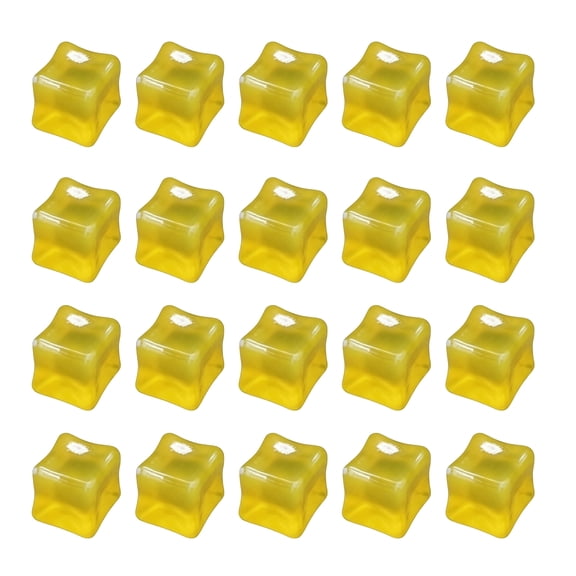Light Up Ice Cubes with Led Glow, 20-Pack 0.55 Inch (1.4Cm), Neon Yellow, for Pool Party, Decoration