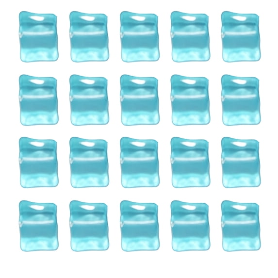 Light Up Ice Cubes with Reusable Acrylic Design, 20-Pack 0.55 Inch, Blue, for Drinks and Party Events, Decorations