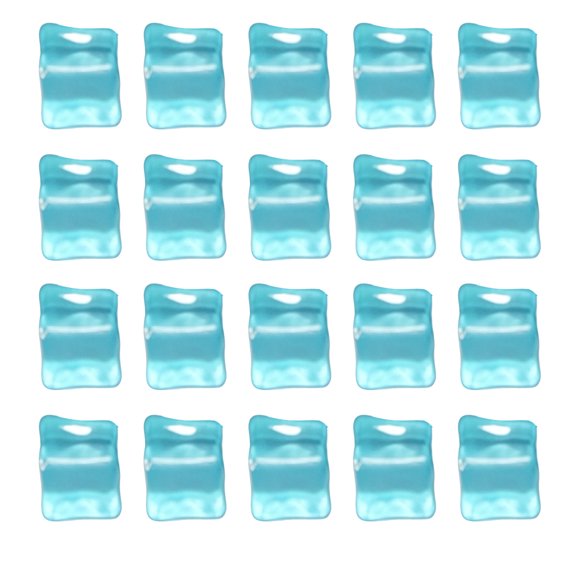 Light Up Ice Cubes with Reusable Acrylic Design, 20-Pack 0.55 Inch, Blue, for Drinks and Party Events, Decorations