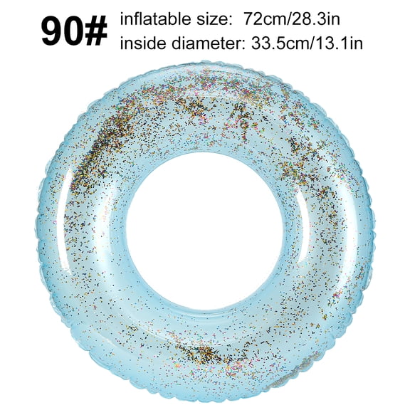 Light-Up Inflatable Swim Ring, Shimmer PVC Pool Float Tube for Summer Pool Beach Party