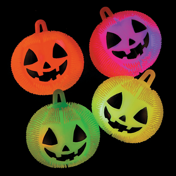 Light Up Jack O Lantern Puffers - Party Favors - 12 Pieces