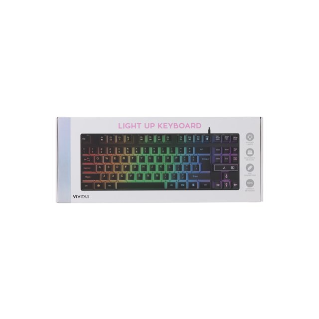 Vivitar Back to School Light up Keyboard with USB Connectivity, Black