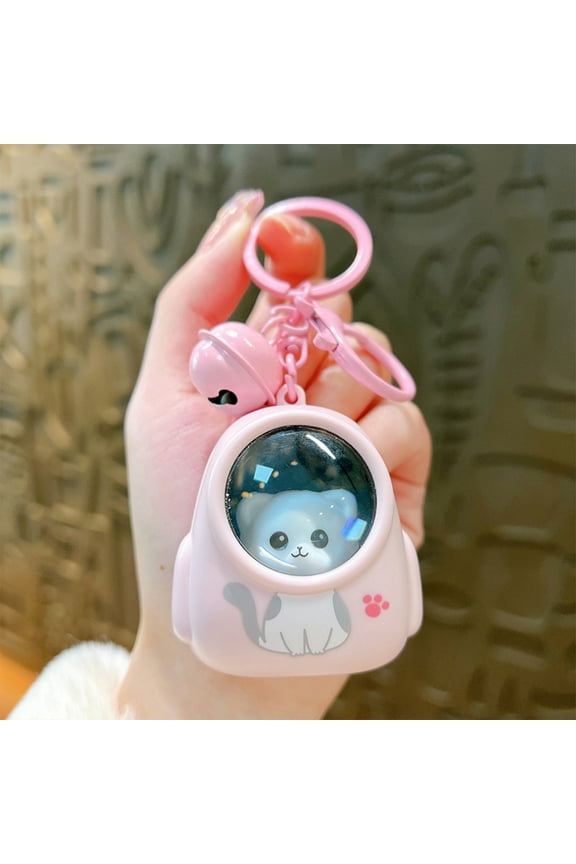 Light Up Keychain, Usavan Romantic Star Sky Backpack Cute Animate Night Light Keychain, LED Press Button Portable Pendant for Keys Bag Car Decoration