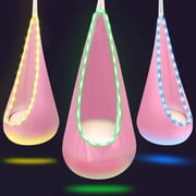 Light Up Kids Pod Swing Seat,Hammock Chair with LED Lights,Sensory Swing for Indoor Outdoor Use