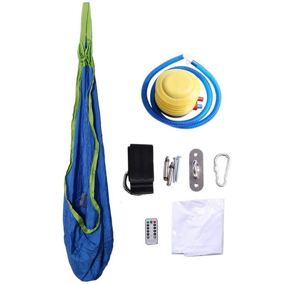 Light Up Kids Pod Swing Seat,Therapeutic Sensory Swing,Hug Ceiling Snuggle Swing, Adjustable Fabric Hammock Blue New