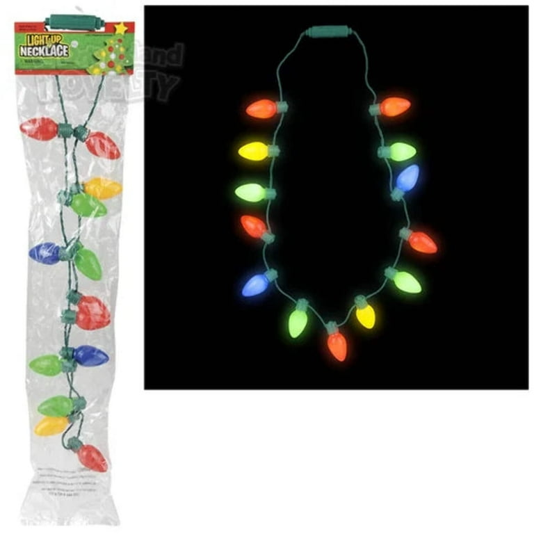 RI Novelty LED Retro Christmas Tree Light Up Necklace, Blinking