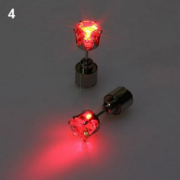Light Up LED Rhinestone Earrings Stud Dance Party Accessories for Party/Xmas