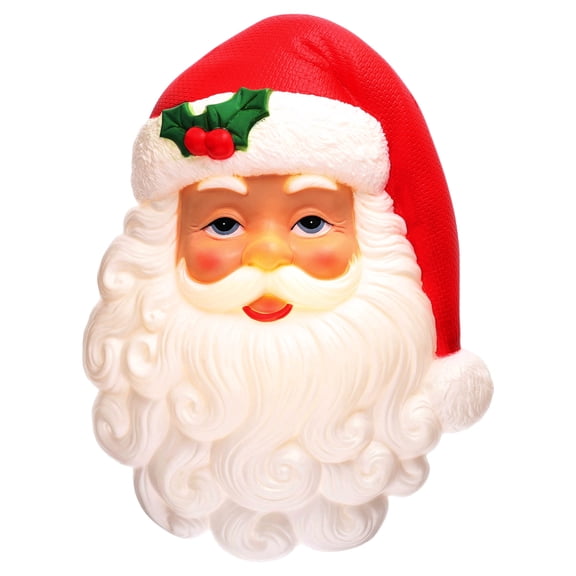 Light-Up LED Santa Head Hanging Outdoor Christmas Decoration, Red and White, 16", by Holiday Time