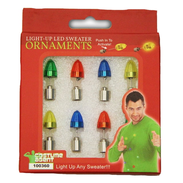 Light Up Led Ugly Christmas Sweater Ornaments 