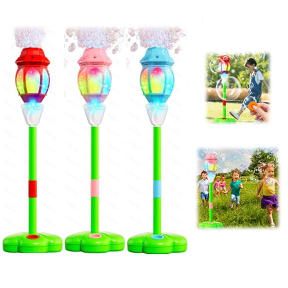 Light Up Lantern Bubble Machine – Automatic Bubble Blower with Music – Rechargeable Outdoor Party Bubble Maker (Red)