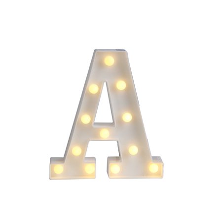 Light Up Letter LED Alphabet PlasticParty Sign Wedding Festival Stand Decoration (A)