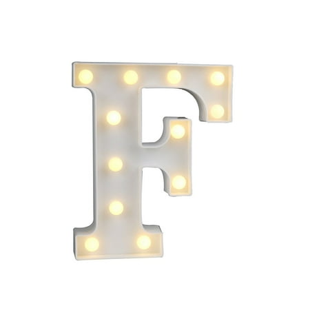 Light Up Letter LED Alphabet PlasticParty Sign Wedding Festival Stand Decoration (F)