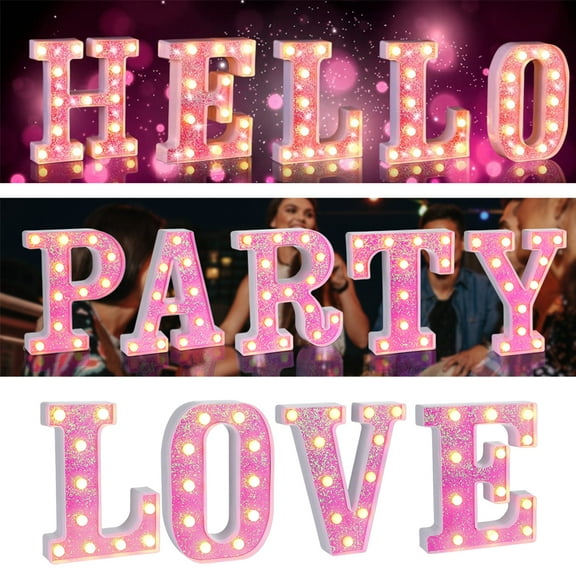 Light Up Letters Light Up Signs Auto Color Changing Lamp for Party Wedding Events Birthday Bar Home Decoration(U)