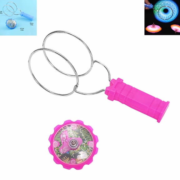 Light‑Up Magnetic Gyro Wheel Toy, Pull‑String Flashing Spinning Gyroscope with Metal Rings, Hand‑operated Spinner Fidget Toy for Party Leisure Games