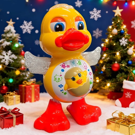 Light-Up Musical Electric Dance Duck Toy - Baby Stuff Tummy Time Toy for 6 Month Old Newborn Infant 6-12 Months, Ideal Baby Boy Gifts for Holiday Birthday