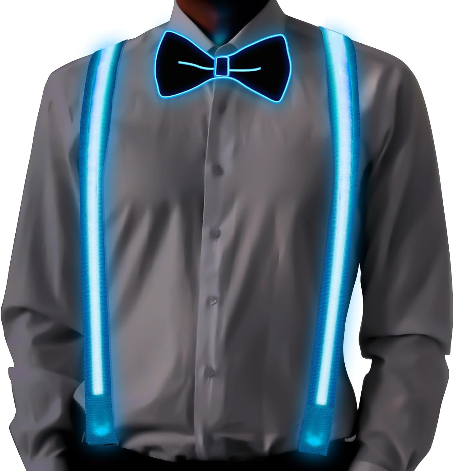 glow in the dark bow tie and suspenders