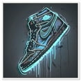 thumbnail image 1 of Blue Glow Sneaker Canvas Wall Art by Notoriart, White Floater Frame, 24" x 24", 1 of 7