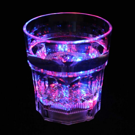 Light-Up Novelty Whiskey Cup Liquid-Activated Flashing Acrylic LED Rocks Glass Party Bar Favor Dad Gift